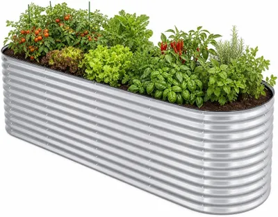 Produktbild von HomeLuxWorld Hochbeet Metall 240x80x80 cm Silber verzinkter Stahl