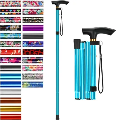 Obrázok produktu pre Skladacia turistická palica – nastaviteľná palica – opora pre vonkajšie použitie – ľahké hliníkové prevedenie – 85-95 cm – modrá