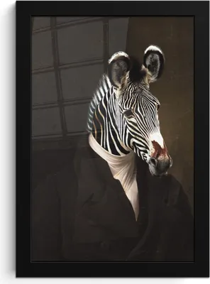 Produktbild von MuchoWow® MuchoWow® Gerahmtes Poster Alte Meister - Ölgemälde - Zebra 20x30 cm - Poster mit zchwarzem Bilderrahmen - Drucken - Bilder Poster im Rahmen