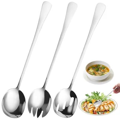 Salatbesteck-Set, 3-teilig, Edelstahl, 28 cm, hochglanzpoliert
