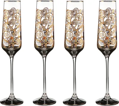 Produktbild von 4er Set Gustav Klimt Sektglas Der Lebensbaum H. 26cm 200ml Goebel
