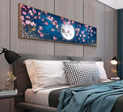 Obrázok produktu pre 5D diamantová maľba Diamantová maľba Magnólia kamienková výšivka Ručné umelecké remeslo Bytová dekorácia (130x40cm)