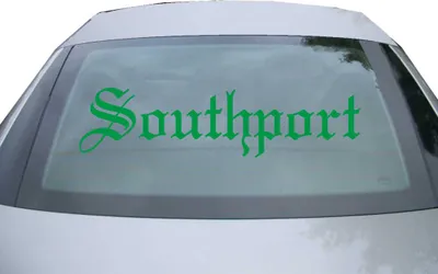 Produktbild von Indigos UG - Aufkleber Heckscheibe & Motorklappe DE6672 - grün - 600x150 mm - Soathport - Auto Scheiben Fenster Heckklappe Tuning Racing JDM - Die cut