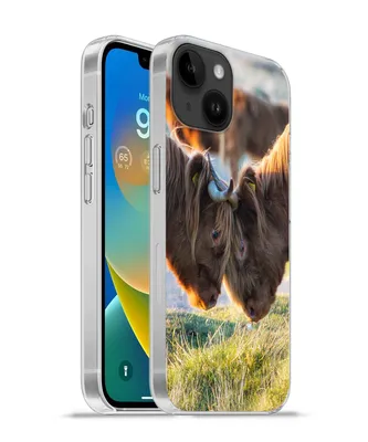 Produktbild von MuchoWow® Handyhülle Schutzhülle Hülle für Apple iPhone 14 - Softcase Schottische Highlander - Tiere - Sonne Silikon Softcase Handy Hülle - Mobiltelefonhülle