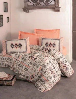 Produktbild von L'Essentiel Linge de Maison, Kateri - Salmon, Ranforce Single XXL Bettbezug-Set (DE), Lachs, 100 % BAUMWOLLE RANFORCE, 155 x 220 cm