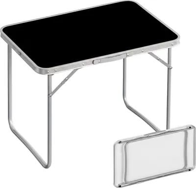 Produktbild von Relaxdays Campingtisch, faltbarer Beistelltisch, HBT 68,5 x 70 x 50 cm, Camping & Picknick, Klapptisch Alu, schwarz