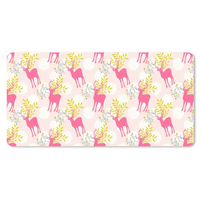 Produktbild von MuchoWow® Mauspad Mousepad Hirsche - Rosa - Muster 60x30 cm - Mousepads - Maus Mat - Pad - Mausunterlage - Nachhaltig