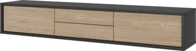 Produktbild von Lowboard 180 cm breit, hängend oder stehend, anthrazit mit Eiche FORLI-83