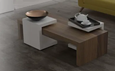 Immagine prodotto di Set di tavolini da salotto in noce naturale Tavolini da salotto moderni nuovi