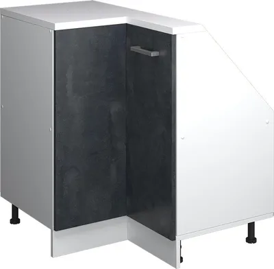 Produktbild von Eck-Küchenschrank für Dachschrägen Vicco R-Line Schwarz Beton 75.6 cm mit 1 Tür, Model 59121