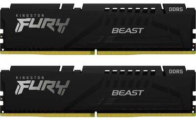 Produktbild von Kingston FURY Beast - DDR5 - Kit - 64 GB: 2 x 32 GB - DIMM 288-PIN - 5600 MHz / PC5-44800 - CL36 - 1.25 V - ungepuffert - on-die ECC