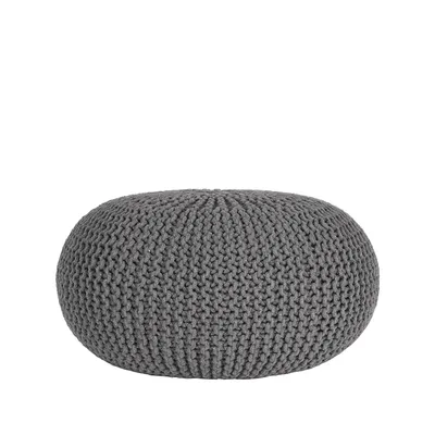 Produktbild von LABEL51 Pouf Gestrickt Baumwolle L Dunkelgrau