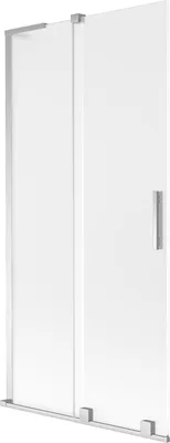 Produktbild von Mexen Velar L Badewannenabtrennung 2-flügelig verschiebbar 95 x 150 cm, mattiert, Chrom - 896-095-003-31-01