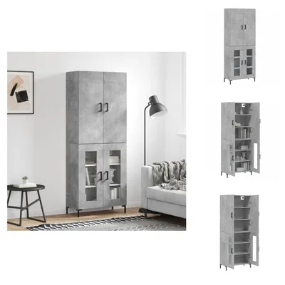 Produktbild von vidaXL Highboard Betongrau 69,5x34x180 cm Holzwerkstoff -  Sideboards