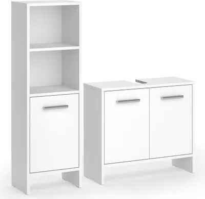 Produktbild von Badezimmermöbel-Set Vicco Karli Weiß 2 Teile, Model 57974