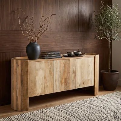 Produktbild von Sideboard BHARAT 165 cm aus Mangoholz mit 3 Türen - Natur