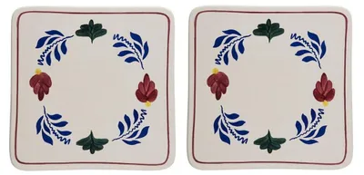 Productafbeelding van Boerenbont Pannen Onderzetter 20x20cm Aardewerk set van 2
