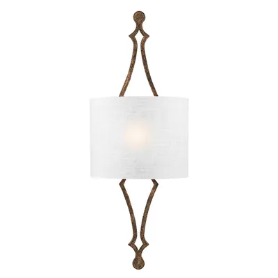 Immagine prodotto di Applique Tilling con finitura anticata e foglie d'oro, 1xE27x60W, rivestimento in tessuto, dimensioni: 77,8x29,2x11,7 cm, IP20, Feiss