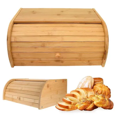 Produktbild von Doppelstöckige Bambus Brotdose aus Holz Retro Design für Küche Aufbewahrung