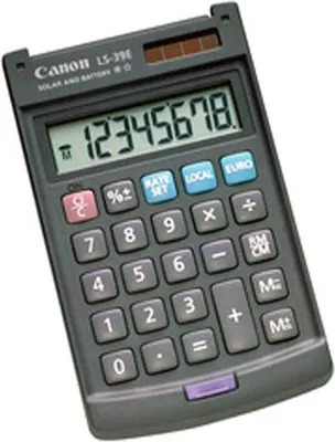 Obrázok produktu pre Canon LS-39E, Vrecko, Kalkulačka s displejom, 8 číslica/číslic, Batéria / solárny, Šedá