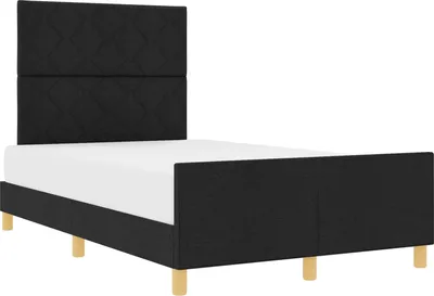 Obrázek produktu pro vidaXL Rám postele s čelem černý 120 x 190 cm látka