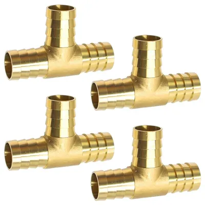 4 Stück 3-Wege-Schlauchverbinder, 19 mm, Messing, T-Adapter
