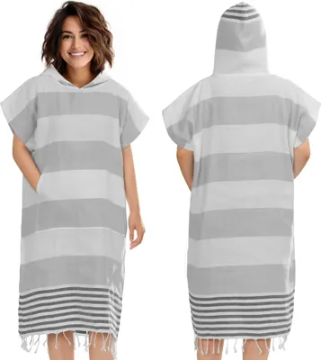 Produktbild von JEMIDI Badeponcho Damen Herren - Schnelltrocknender Surf Poncho - Leichtes Handtuch Kleid mit Kapuze - Strand Sauna Surfen - Umziehhilfe Handtuch