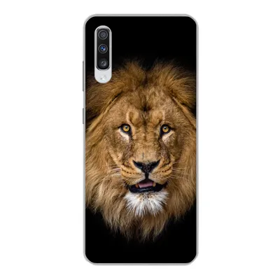 Produktbild von MuchoWow® Handyhülle Schutzhülle Hülle für Samsung Galaxy A70 Löwe - Porträt - Schwarz - Tiere Silikon Softcase Handy Hülle - Schutzhaube