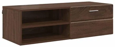 Image de Armoire en bois marron aspect chêne 100,5 x 39 x 30 cm Matériau dérivé du bois