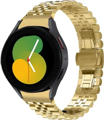 Produktbild von Strap-it Stahlarmband Jubilee - Kompatibel mit Samsung Galaxy Watch 5 Armband 40mm Ersatzarmband Edelstahl - Faltschließe - Hochwertiges Material - für Samsung Galaxy Armband Gold