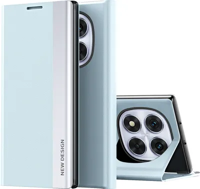 Image de Etui pour Xiaomi Redmi Note 14 Pro 5G, étui magnétique en cuirPolyuréthaneavec fonction Stand Bleu
