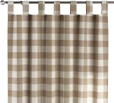 Produktbild von Dekoria Schlaufenschal, weiss-beige kariert, 130 x 100 cm