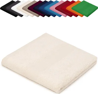 Produktbild von Saunatuch XXL 100x200 cm Saunalaken Strandtuch Saunahandtuch 100% Baumwolle Badelaken, Farbe:  Creme