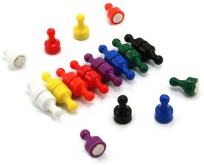 Image de Autocollants arc-en-ciel pour la cuisine, le bureau, le tableau blanc, messages – 8 couleurs – 12 mm de diamètre x 21 mm de hauteur – Lot de 16