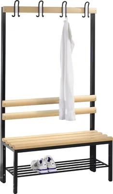 Produktbild von C+P Garderobenbank 8050110S10001 m. Schuhrost 1710x1000x403mm sgr