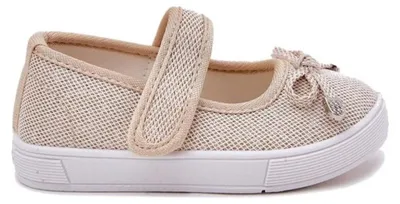 Produktbild von Mädchen Ballerinen Klettverschluss Schuhe für den Kindergarten Tulle Gold Gr.28