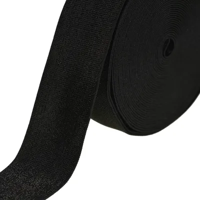 10m edles Glitzer-Gummiband elastisches Glitzerband schwarz 50mm