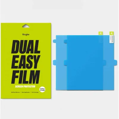 A product package and screen protectors for a phone.