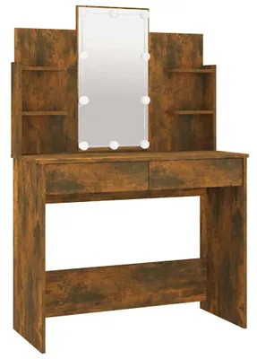Obrázok produktu pre vidaXL Toaletný stolík s LED diódou Smoked Oak 96x40x142 cm