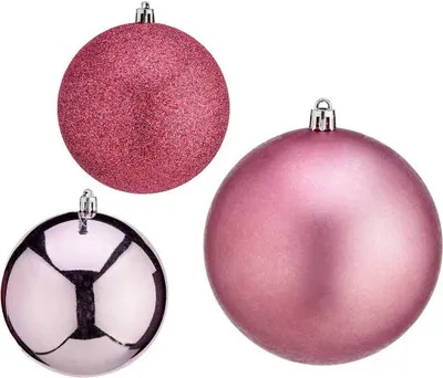 Obrázek produktu pro Vánoční cetka ø 10 cm 6 kusů růžová plastová