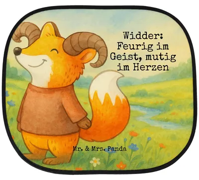 Produktbild von Mr. & Mrs. Panda Sonnenschutz für Autoscheiben Widder Astologie Design - Weiß - Geschenk, Auto, Sonnenblende, Geburtstagsgeschenk, saugnapf, Sternzeichen, Astrologie