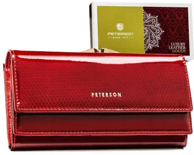 Obrázek produktu pro Peterson dámská kožená peněženka červená RFID 18,5 cm