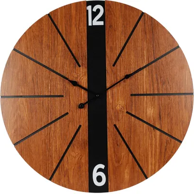 Produktbild von Stilvolle schwarze Wanduhr 60 cm aus MDF und Metall