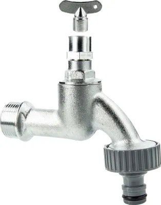 Produktbild von tecuro Auslaufventil 3/4 Zoll, Steckschlüssel-Oberteil, Steckkupplung, MS mattverchromt