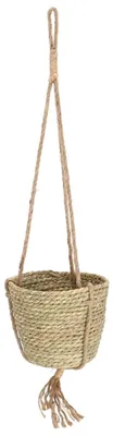 Produktbild von Esschert Design | Blumenampel - Blumentopf - beige - 13 x 15 cm - Jute - Naturmaterial - Hängeampel - Boho - Dekorativ