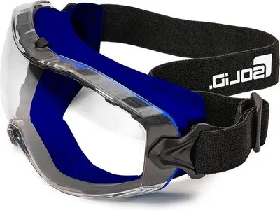 Zdjęcie produktu dla Ciemnoniebieskie okulary ochronne, uniwersalne, pyłoszczelne
