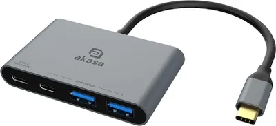 Obrázok produktu pre Akasa AK-CBCA31-18BK, USB 3.2 Gen 1 (3.1 Gen 1) Type-C, USB 3.2 Gen 2 (3.1 Gen 2) Type-A, USB 3.2 Gen 2 (3.1 Gen 2) Type-C, 10000 Mbit/s, Hliník, Hliník, 100 W