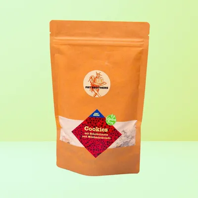 Produktbild von Glutenfreie Cookies mit Schokolinsen und Milchschokolade Backmischung