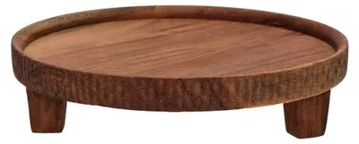 Productafbeelding van Pomax serveerplank van acaciahout, bruin, Ø 26 x H 10 cm