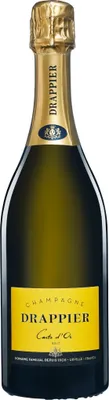 A bottle of champagne on a white background.